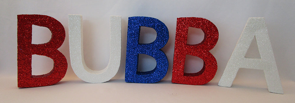 Bubba Styrofoam letters