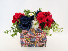 Load image into Gallery viewer, Patriotic floral centerpiece - Designs by Ginny
