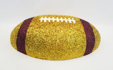 Load image into Gallery viewer, gold and burgundy styrofoam football - Designs by Ginny
