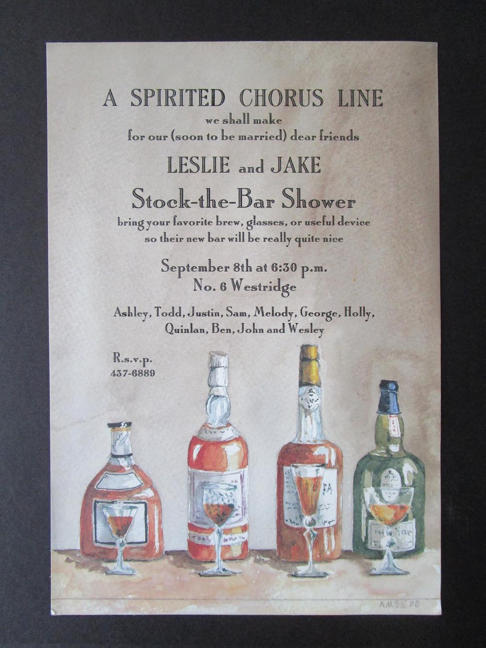 Liquor Bottles Invite