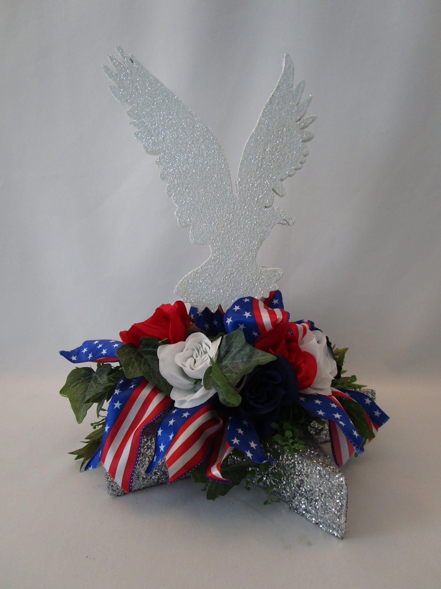 Eagle Table Centerpiece with Patriotic Ribbon