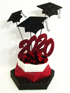 2020 Graduation Centerpiece-red-white-black-Designs by Ginny