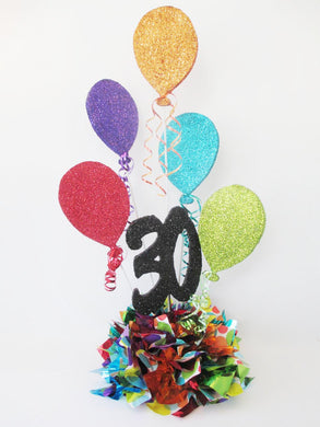 Faux styrofoam balloons & metallic tissue base -30th birthday - Designs by Ginny