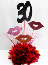 Load image into Gallery viewer, Lips themed centerpiece for 30th birthday centerpiece - Designs by Ginny
