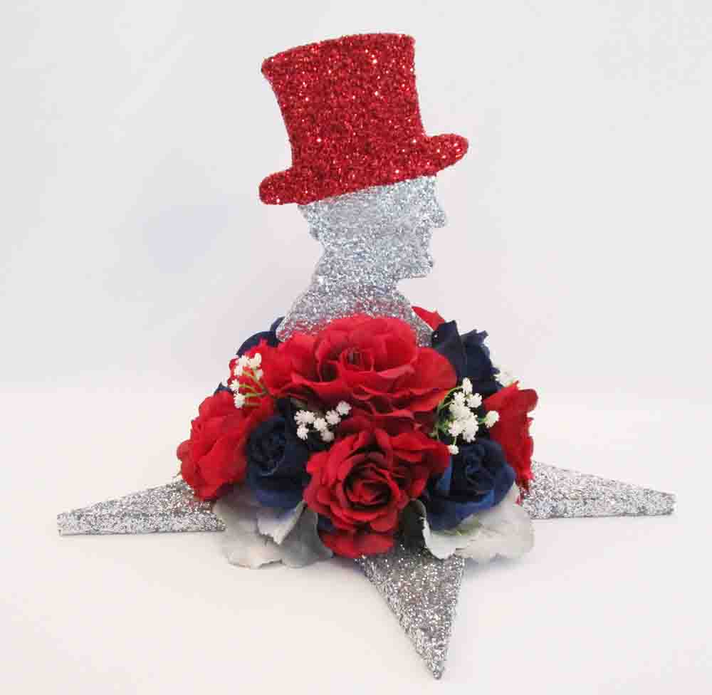Lincoln Head floral centerpiece on silver star