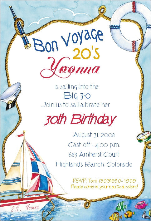 Nautical Birthday Invite