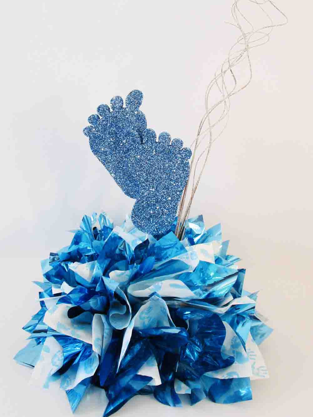 Styrofoam Baby Feet Centerpiece Blue