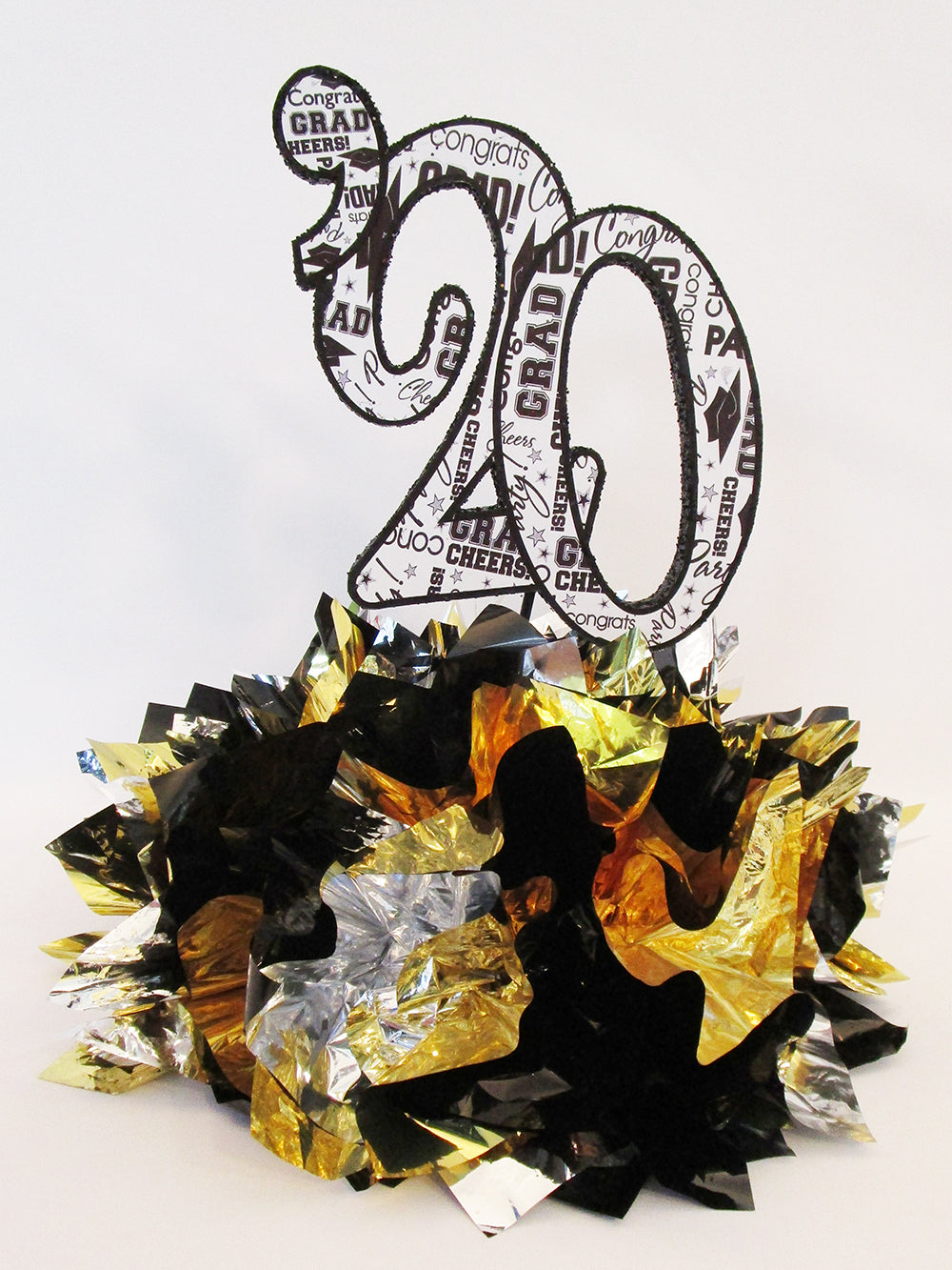 Black, silver, gold graduation centerpiece - Designs by Ginny
