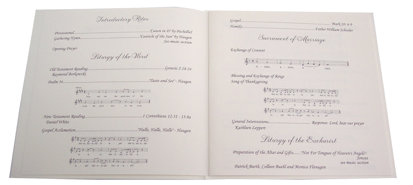 Initial Square Wedding Programs Sample