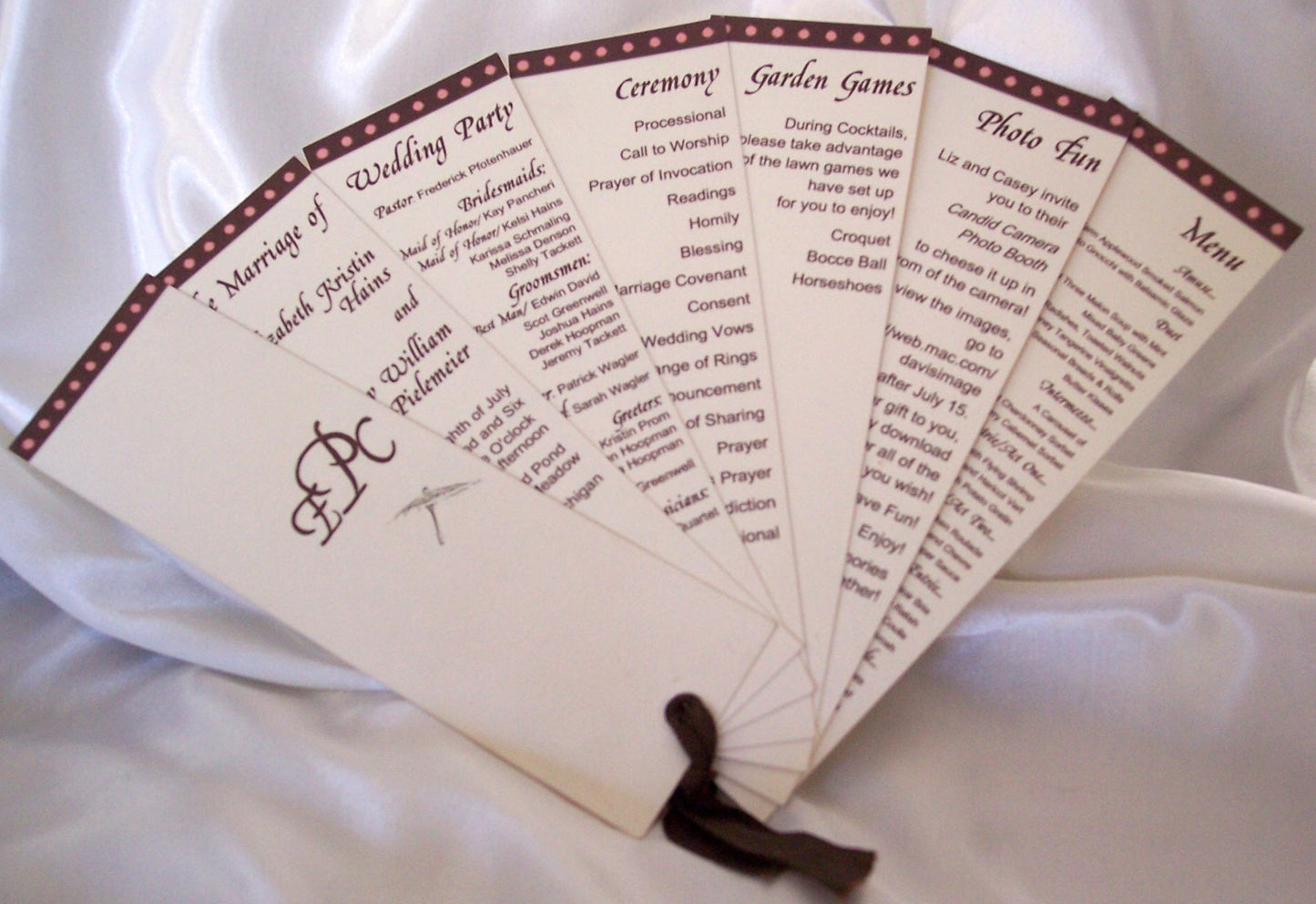 Fan style wedding program - Designs by Ginny