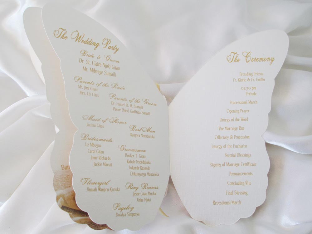 Butterfly wedding program - Designs by Ginny