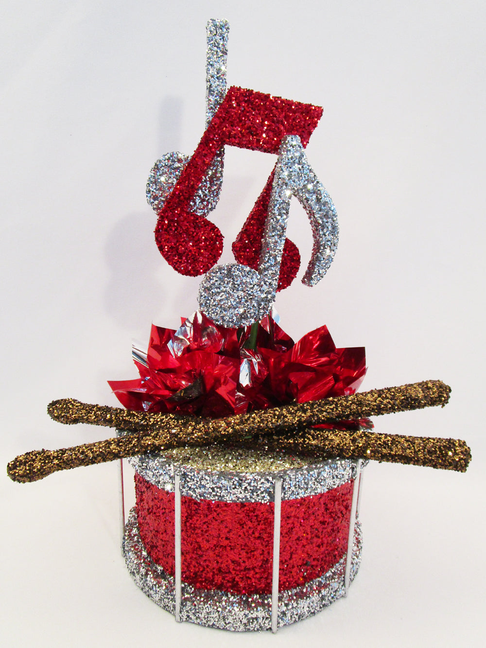 Styrofoam drum centerpiece - Designs by Ginny