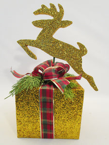 Gold reindeer holiday centerpiece - Designs by Ginny