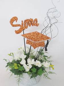 Faux rhinestone base with grad cap & name centerpiece - Designs by Ginny