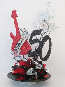 50th birthday guitar centerpiece - Designs by Ginny