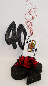 Jack of Spades themed birthday centerpiece - Designs by Ginny