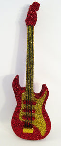 Large Styrofoam Guitar Red and Gold - Designs by Ginny