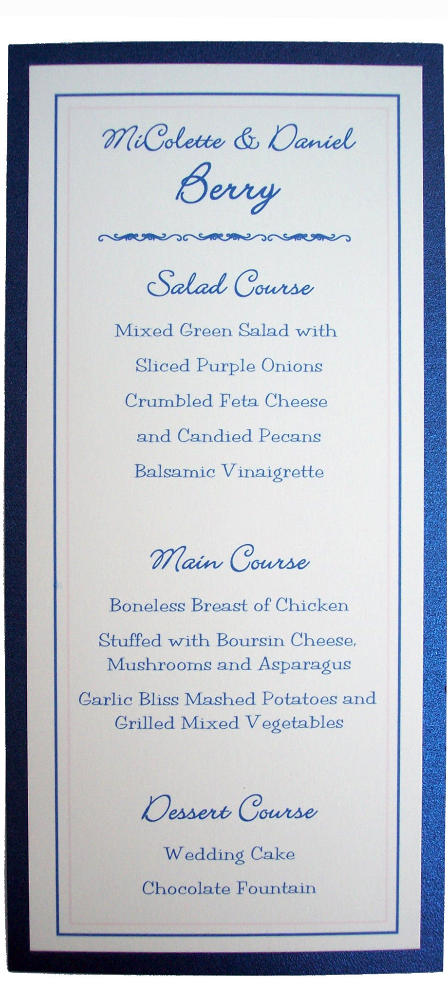 Layered Menu Card Sample