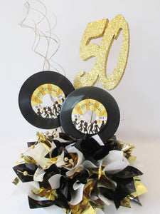 Motown 50th records centerpiece - Designs by Ginny