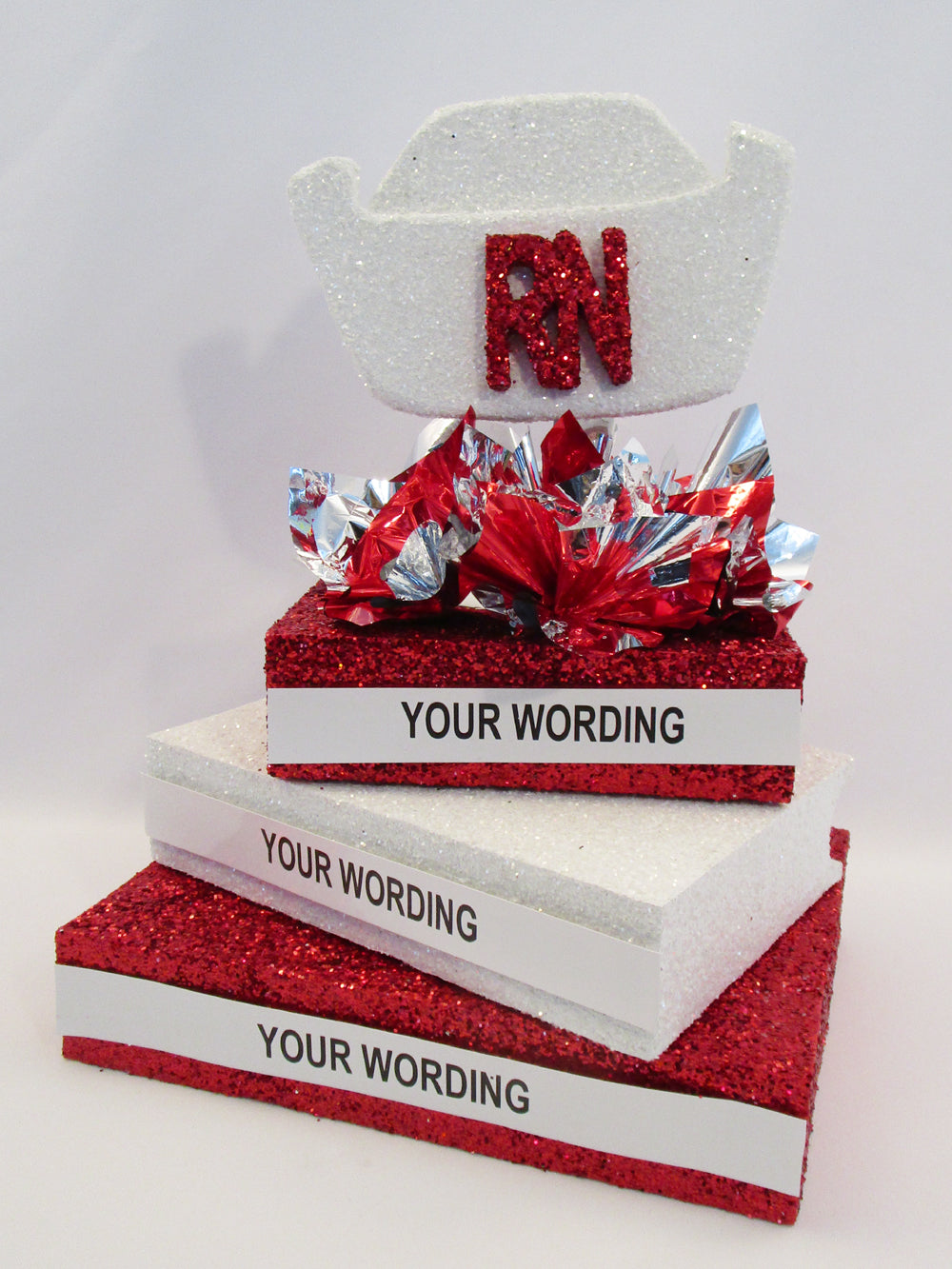 Nurse Cap on Stack of Books centerpiece
