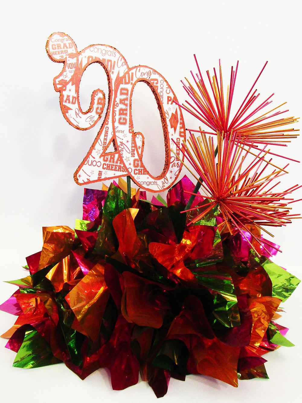 Orange, Pink & Lime graduation centerpiece - Designs by Ginny