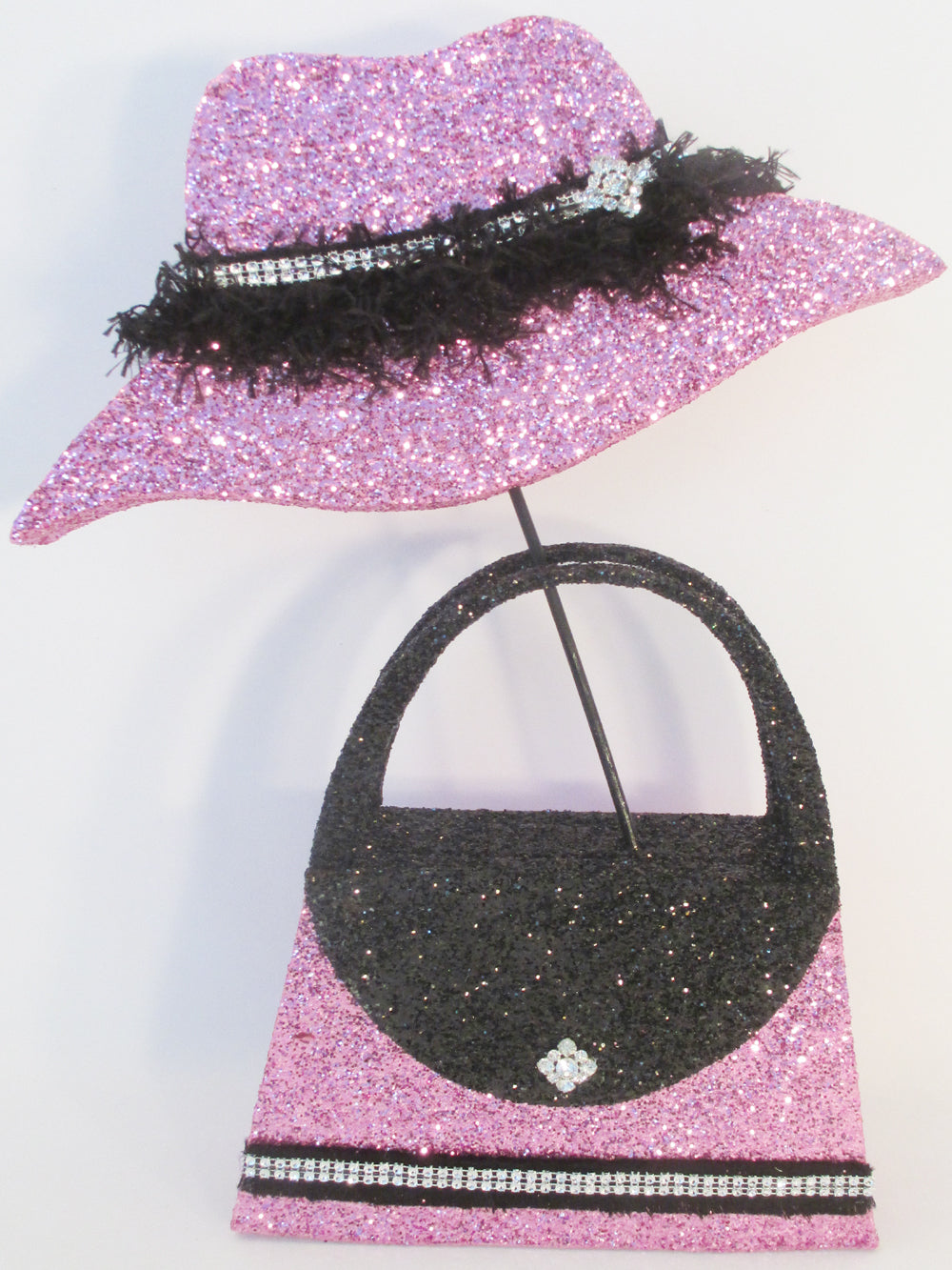 cloche style hat & purse centerpiece - Designs by Ginny