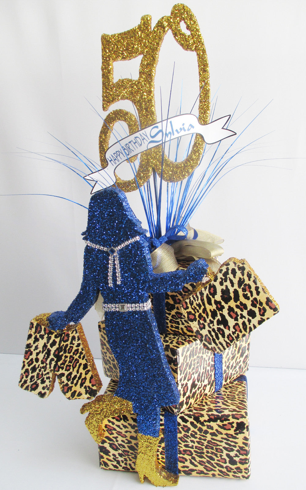 Shopping Girl with Leopard Centerpiece