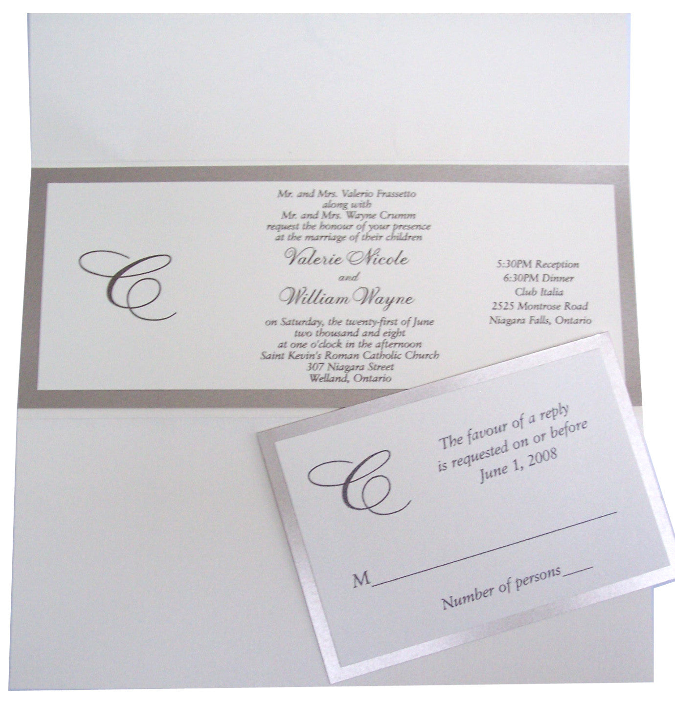 Monogram Wedding Invite Sample