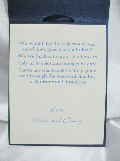 Navy & Creme welcome Booklet Sample