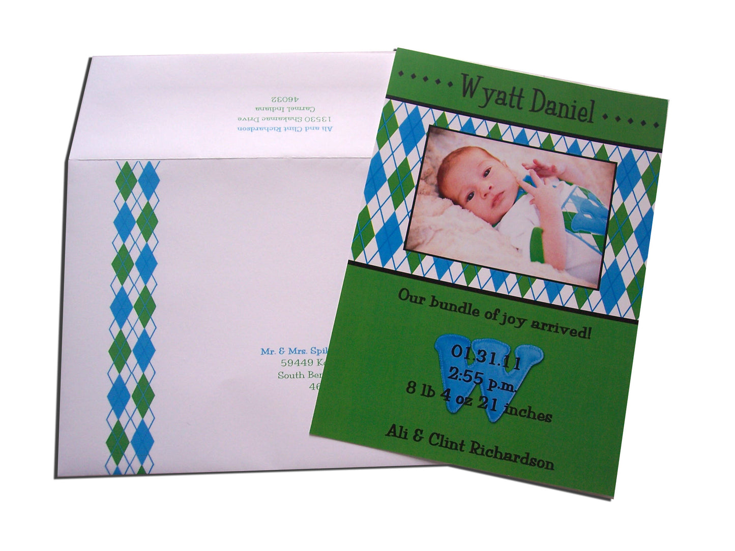 Herringbone Pattern on envelope Sample