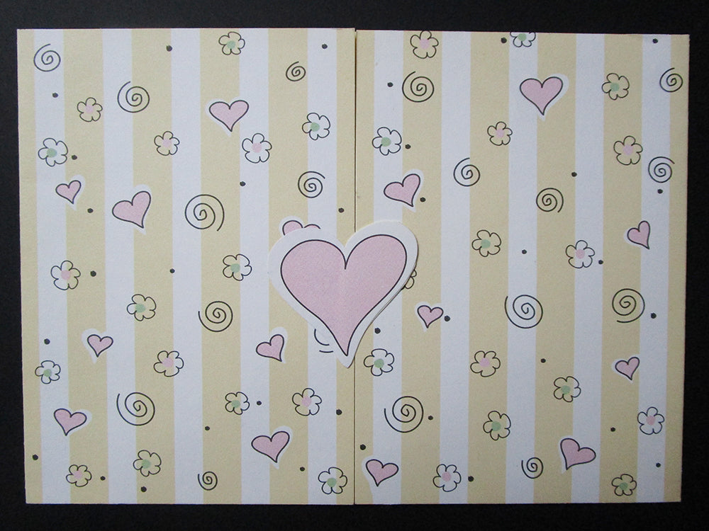 Yellow Stripes and Pink Hearts Announcements (clearance)