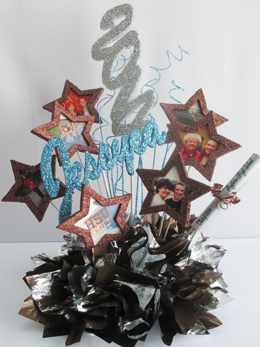 2014 Graduation Centerpiece with Custom Pictures
