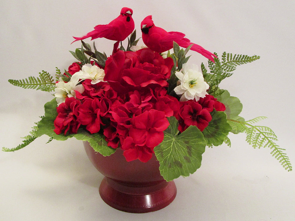 Beautiful Cardinal table centerpiece - Designs by Ginny