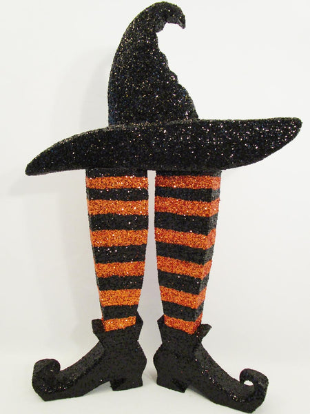 Last minute Halloween Centerpiece Witch's Boots & Hat