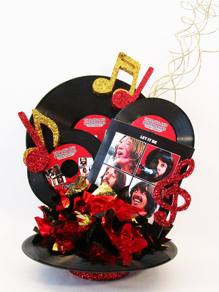 Colorful Beatles themed centerpieces