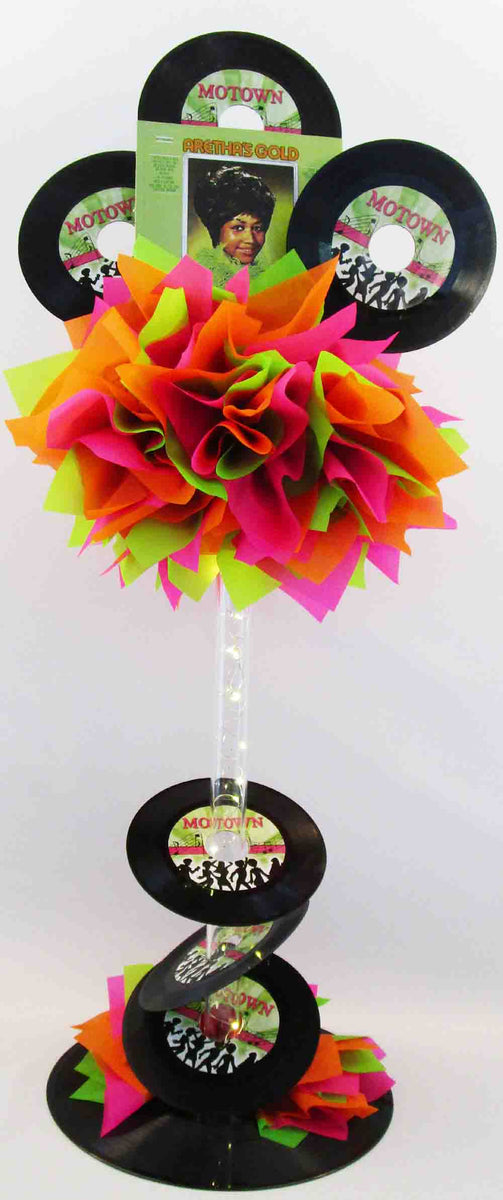 Fun Neon Colors Motown Table Centerpieces – Designs by Ginny