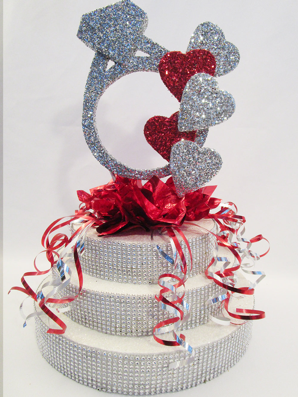Engagement Ring and Hearts Centerpiece - Designs by Ginny
