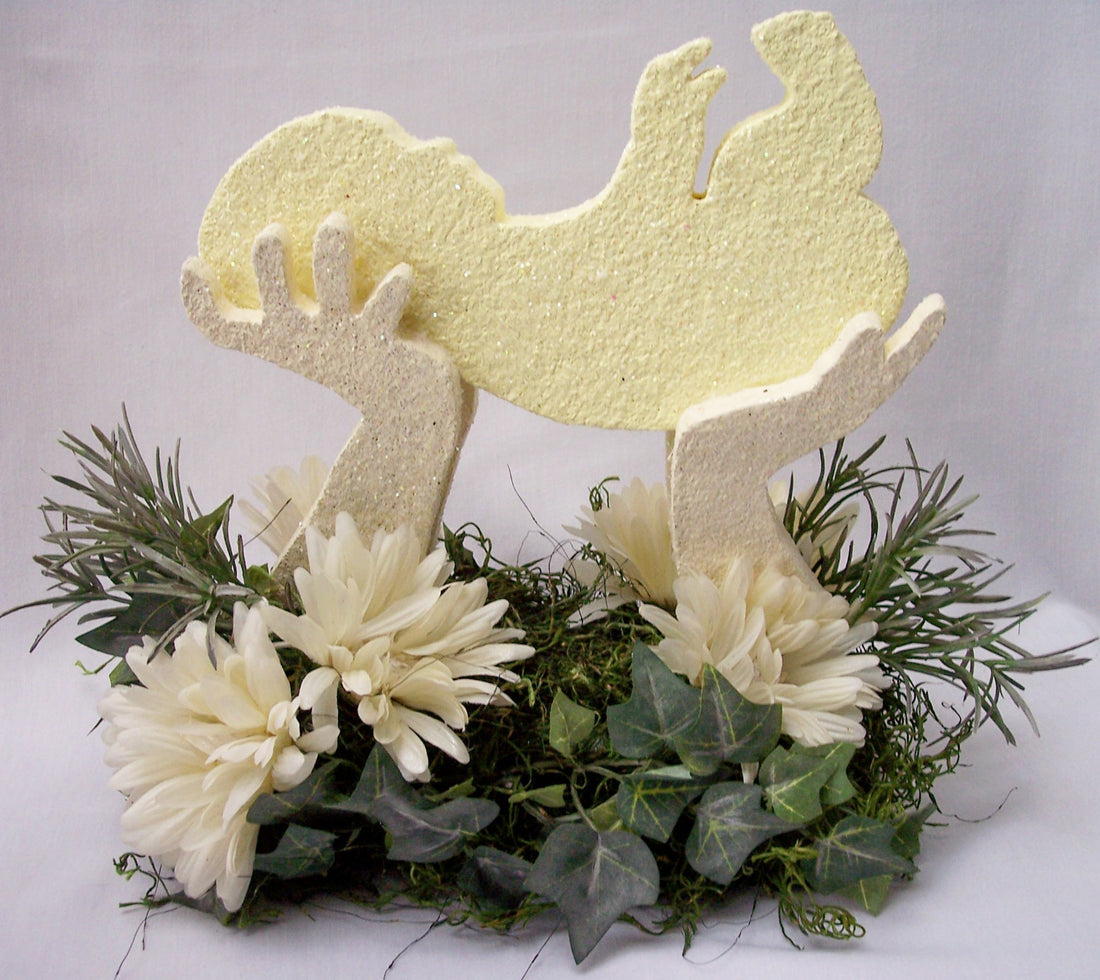 Baby in hands, Christening or Baby Shower centerpiece!