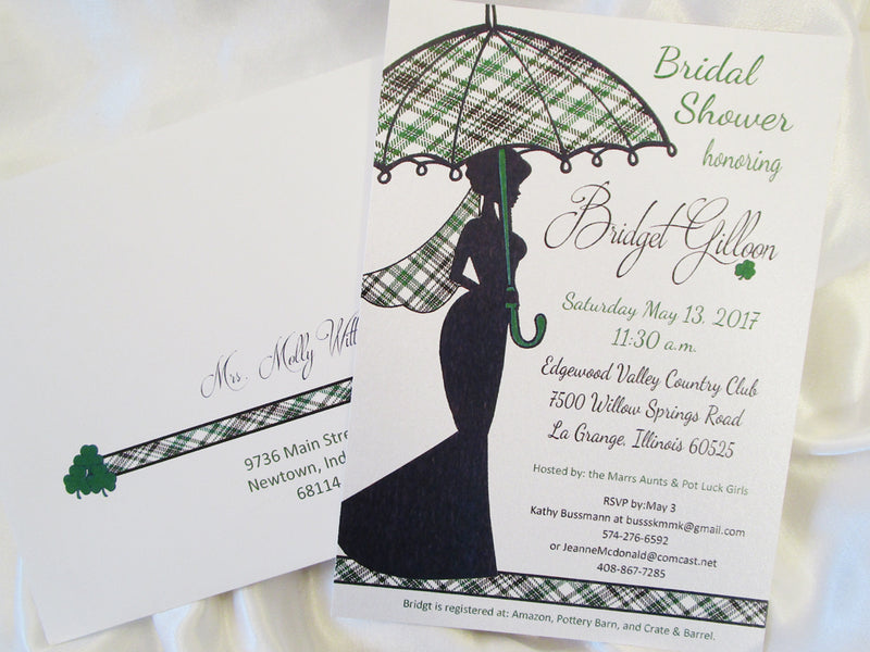 Tartan Plaid Bridal Shower Invite & Centerpiece