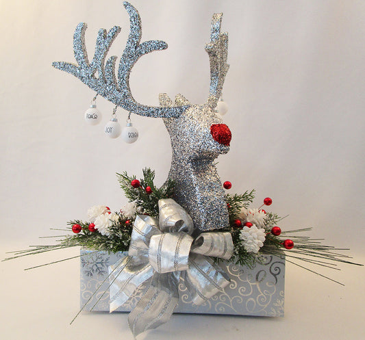 Unique Rudolph Red Nose Reindeer Holiday Centerpiece
