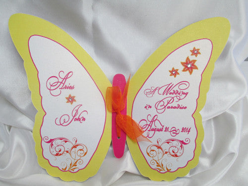 Custom Cut Butterfly Wedding Programs
