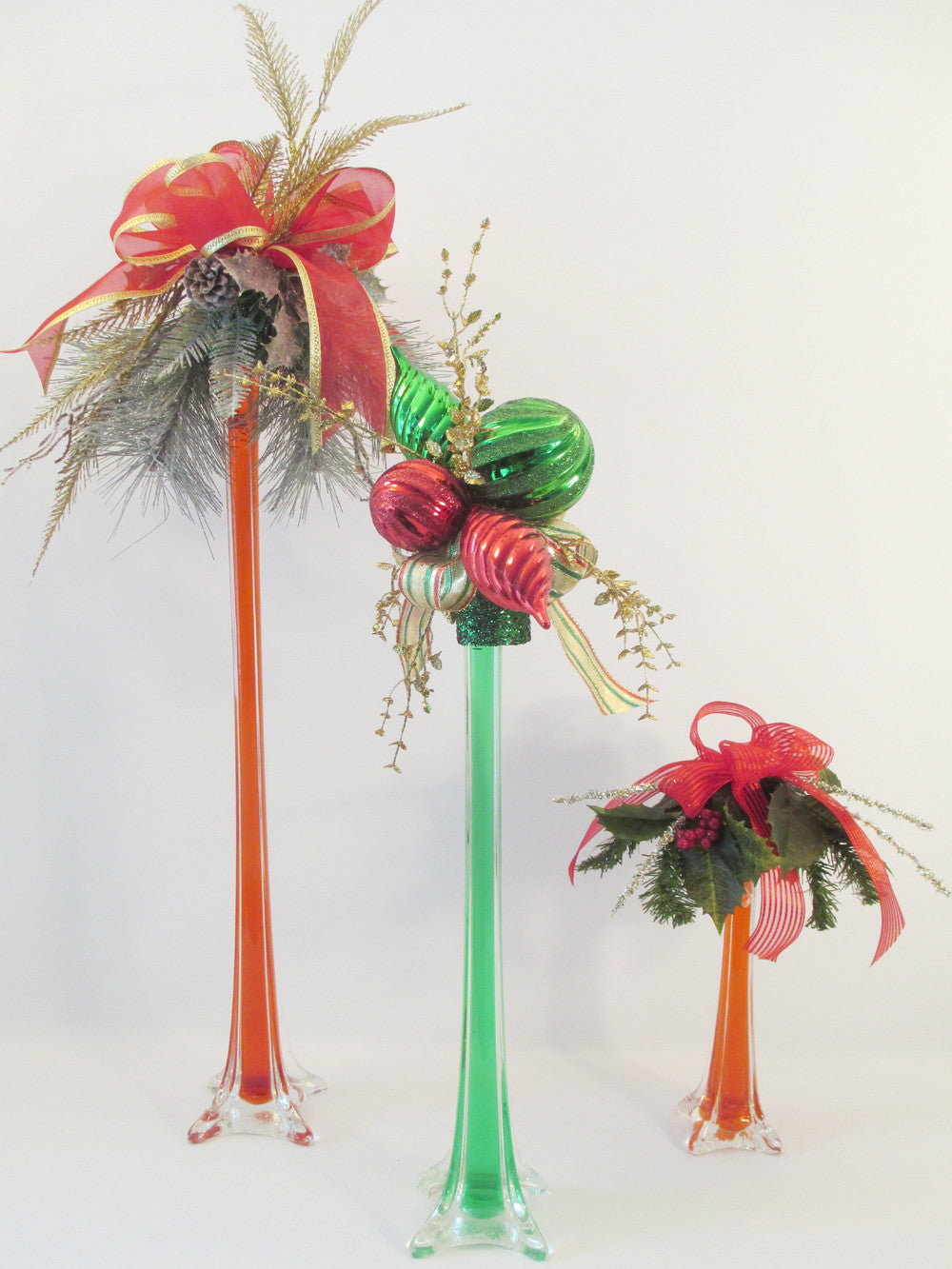 Re-purpose Holiday Centerpieces & old glass vases