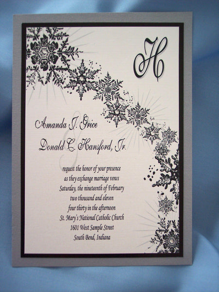 Winter Snowflake Wedding invitation