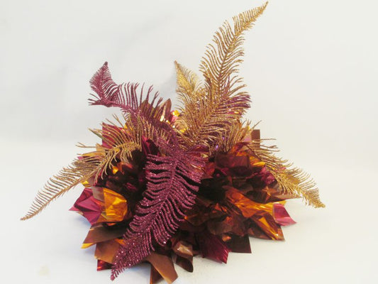 Metalllic Tissue Splash of Fall Colors Centerpiece