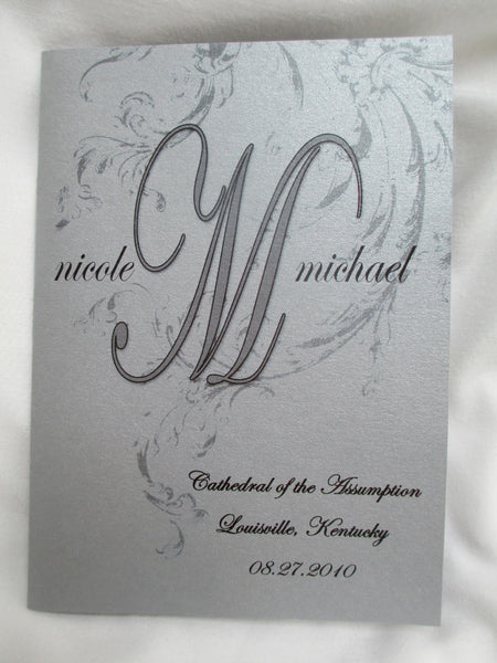 Metallic Silver Wedding Booklet Program