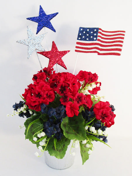 Red, White & Blue Patriotic Table Centerpiece