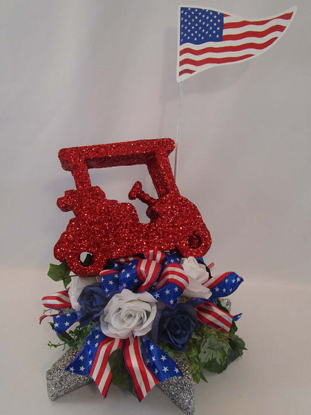 Fun Golf Cart Cutout and Centerpieces