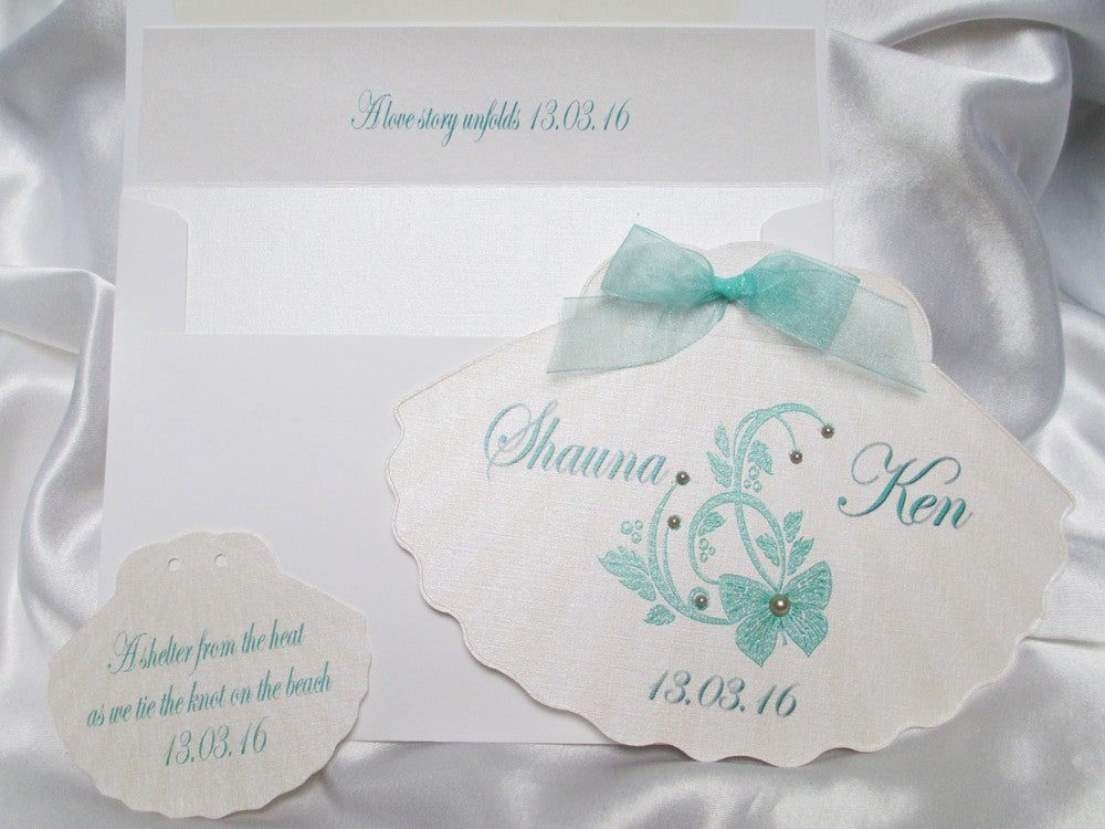 Shell Shape Wedding Invite