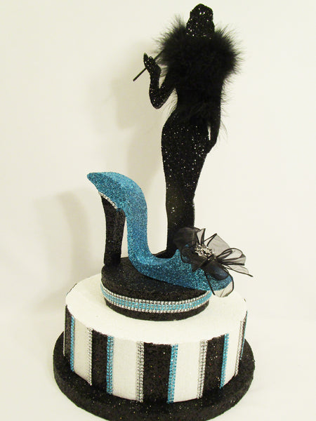 Tiffany Blue, Black & White Table Centerpieces, Birthday, Shower, Graduation & More!