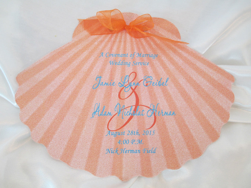 Shell Shaped Wedding Programs